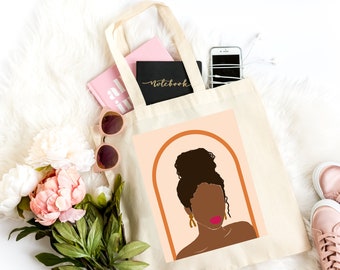 Negro mujer bolso tote / negro chica regalos / negro chica magia / Mejor amigo regalos / african mujer regalo / totes afroamericanos / bolso negro niña