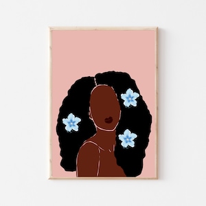 Black Woman Art, Feminist Art Print, African Woman Art, Boho Wall Art, PRINTABLE Art, Woman Print,African Woman Fashion,African American Art