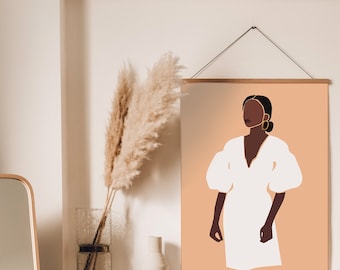Black Woman Art, INSTANT DOWNLOAD, Printable Art, African Woman Art, Boho Wall Art, Fashion print, Black Girl Art Print, Black Woman Art.