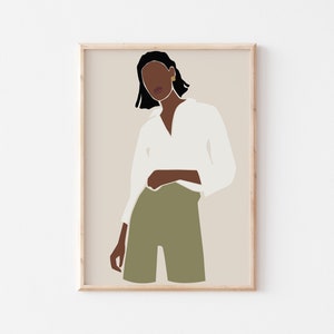 Schwarze Frau Kunst, INSTANT DOWNLOAD, druckbare Kunst, afrikanische Frau Kunst, Boho Wandkunst, Mode Druck, schwarze Mädchen Kunstdruck, schwarze Frau Kunst.