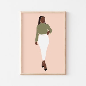 Black woman print,  black girl wall art,  INSTANT DOWNLOAD, Boss Woman Print, Girl Boss Print, Fashion Print, Printable Art, woman print