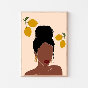 Black Girl Wall Art | African Woman wall art | Boho Wall Art| INSTANT DOWNLOAD| African woman art| fashion print| black girl print|