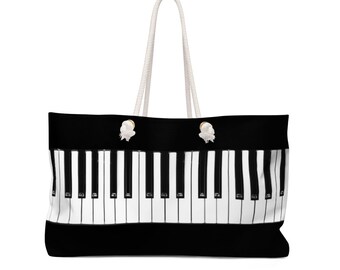 Weekender Bag for Music Lovers, Large Tote bag for Piano Players, Piano Bag, Music Bag, Gift for Musicians