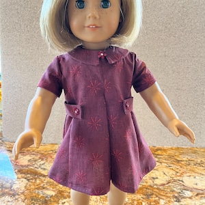 Burgundy Rhinestone Flower Dress