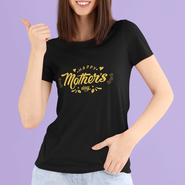 Mother's Day Celebration Tee - Heartfelt Floral Script Design