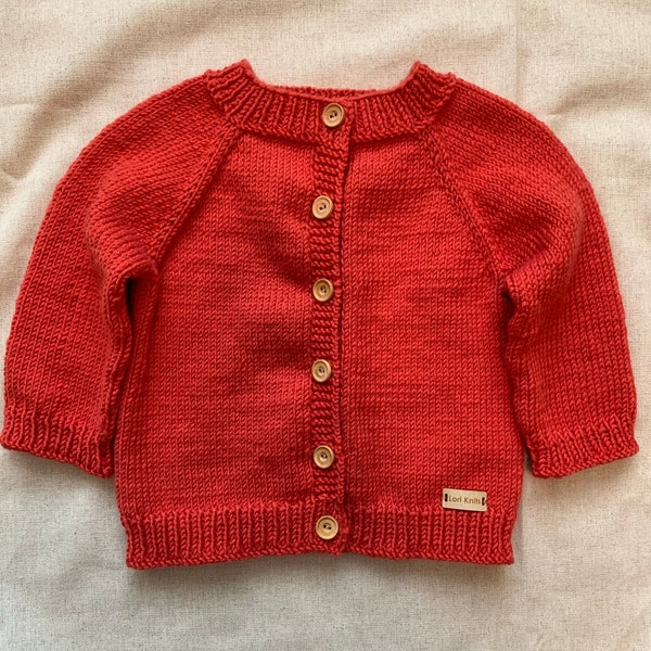 Hand Knit Baby Cardigan (Cashmerino)