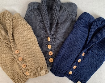 Hand Knit Baby Cardigan - 3 Cosy Colors