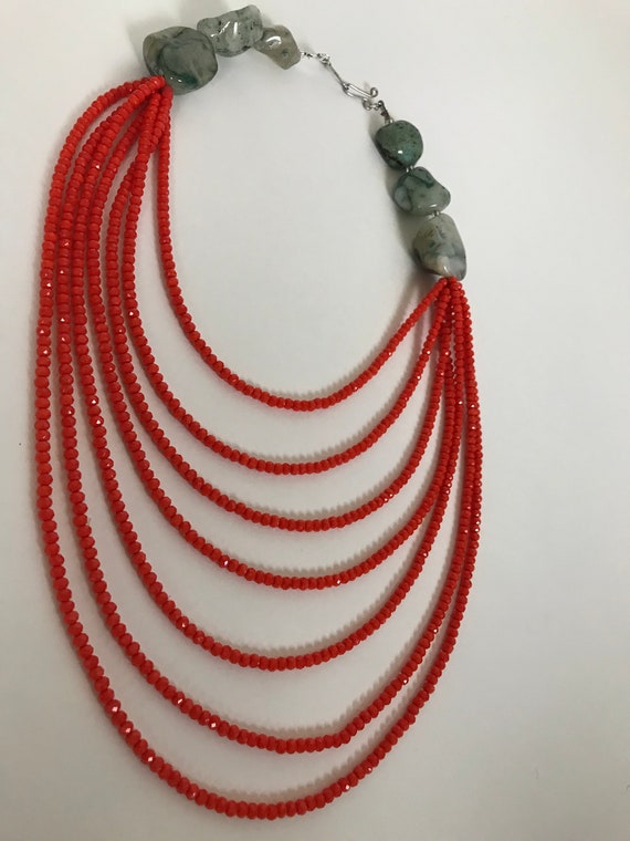 Orange and green necklace sale