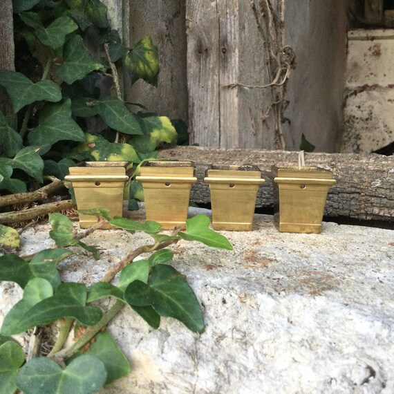 4 French Furniture Leg Sleeves/vintage Brass Leg Caps/metal Etsy