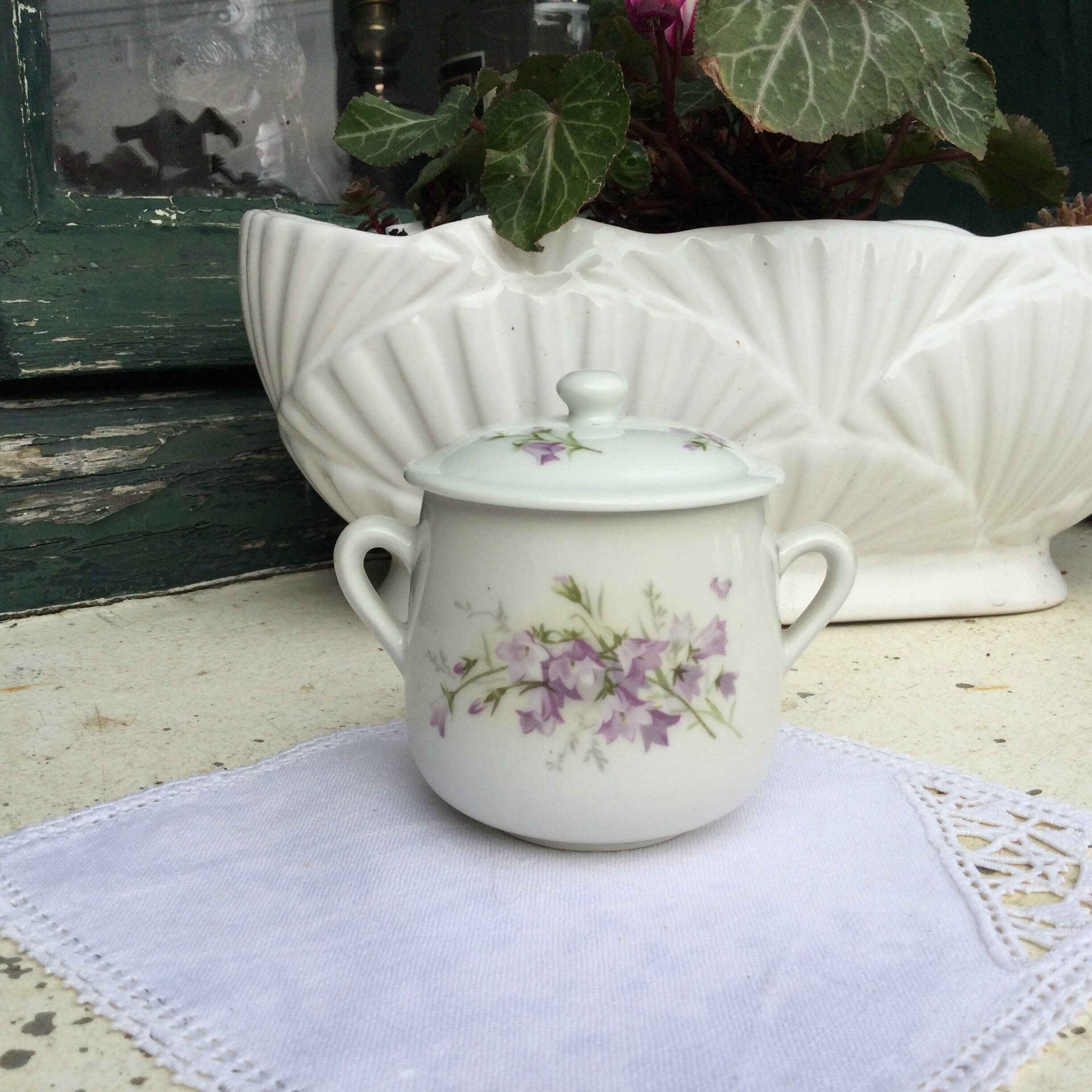 Pot à Chocolat Français Des Années 1940, Bol avec Couvercle Pot Dessert Vintage Pot Crème en Porcela