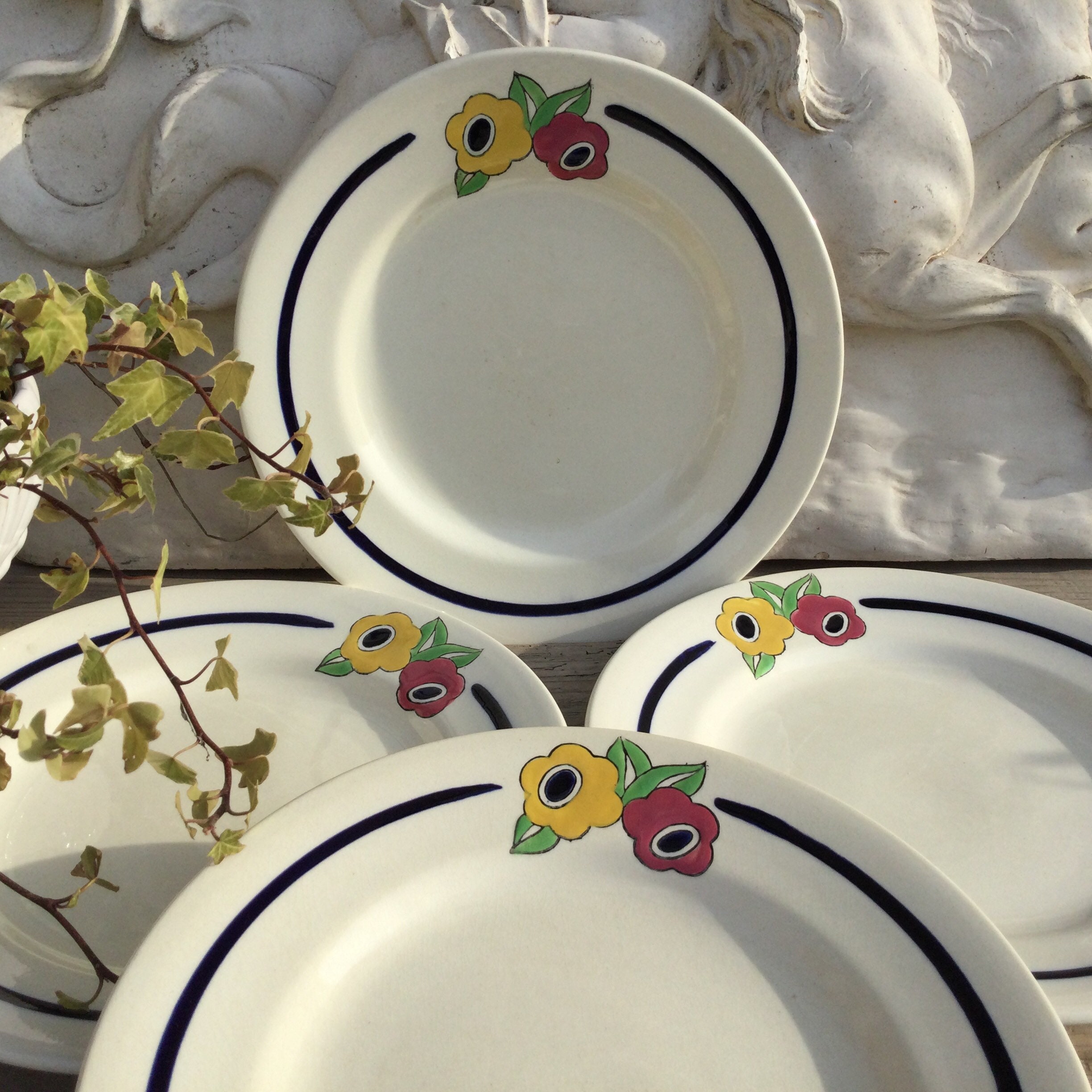 Assiettes Art Déco X4