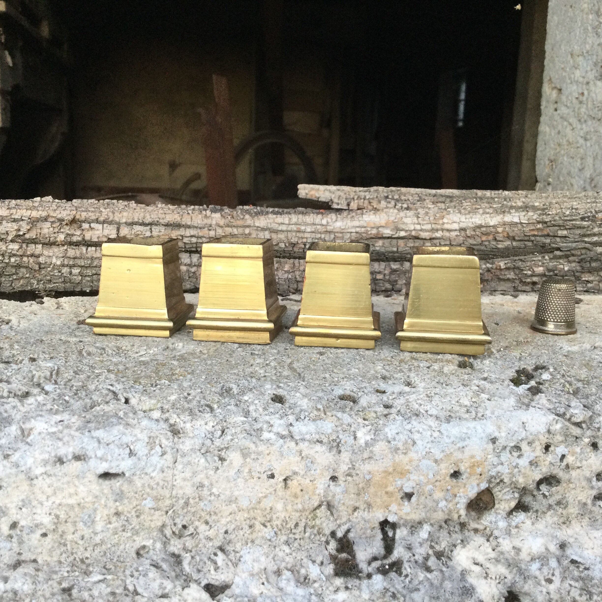 4 French Furniture Leg Sleeves/vintage Brass Leg Caps/metal Etsy