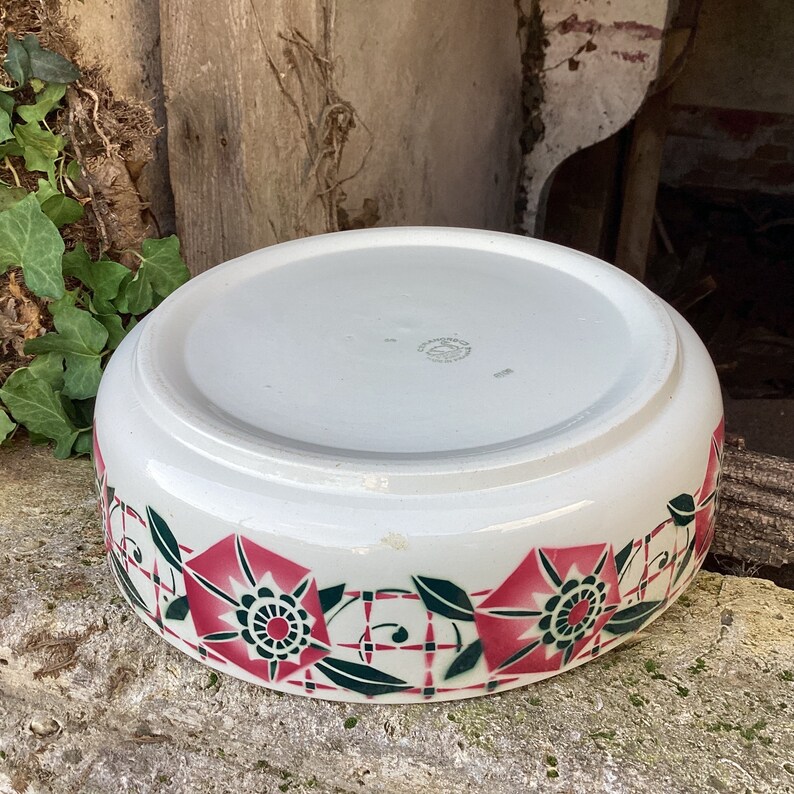 4 piece Art Deco set/1940 St. Amand wash bowl, pitcher and 2 dishes/complete bathroom set/French vintage faience/nécessaire de toilette image 6