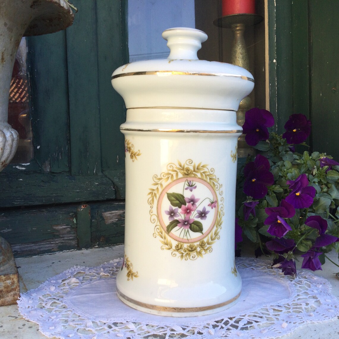 Vintage French Storage Jar With Lid. Limoges Porcelain 1960s | Etsy