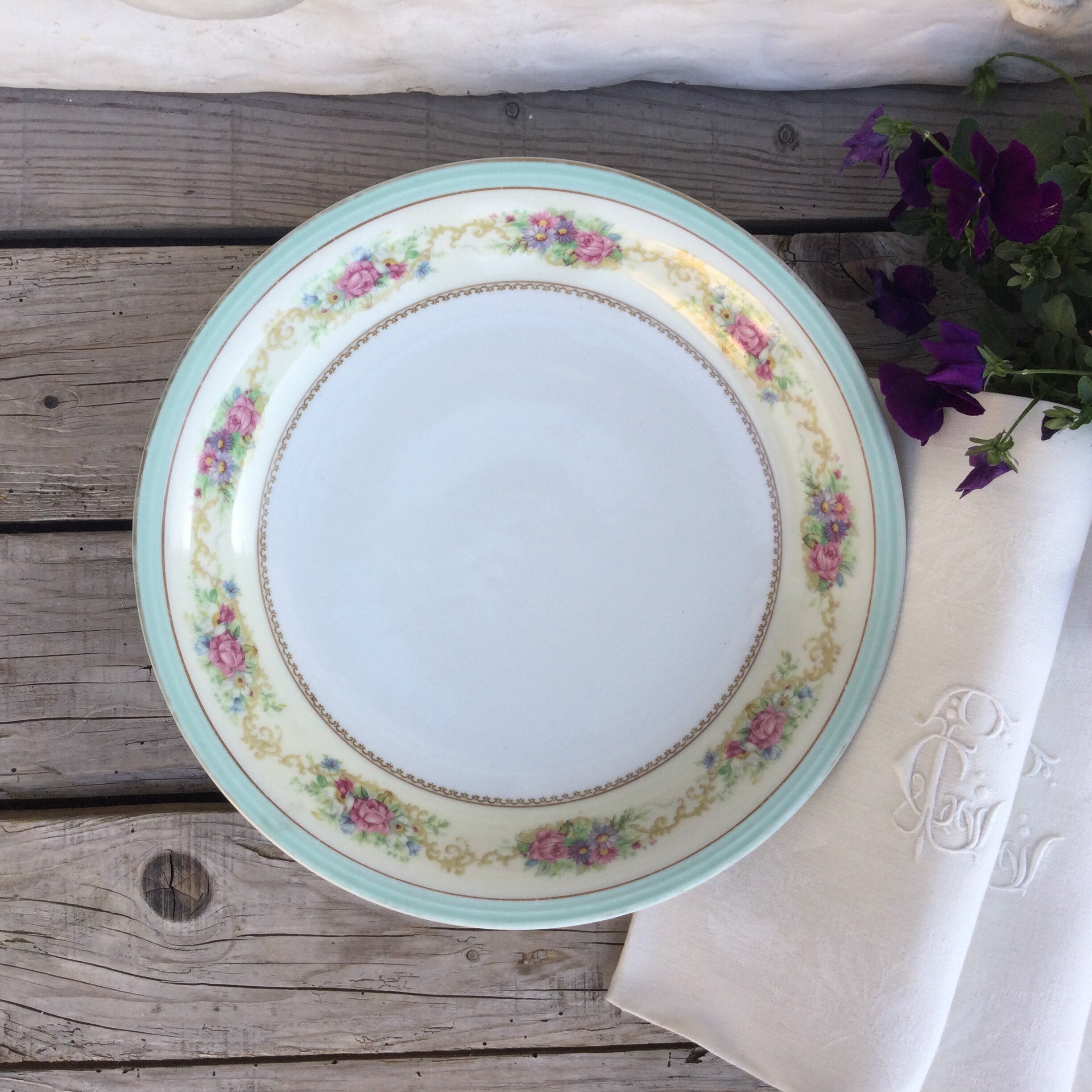 Grand Plat Profond de Présentation Saladier Cuvette Portion. 1950 Porcelaine Limoges, Charles Ahrenf