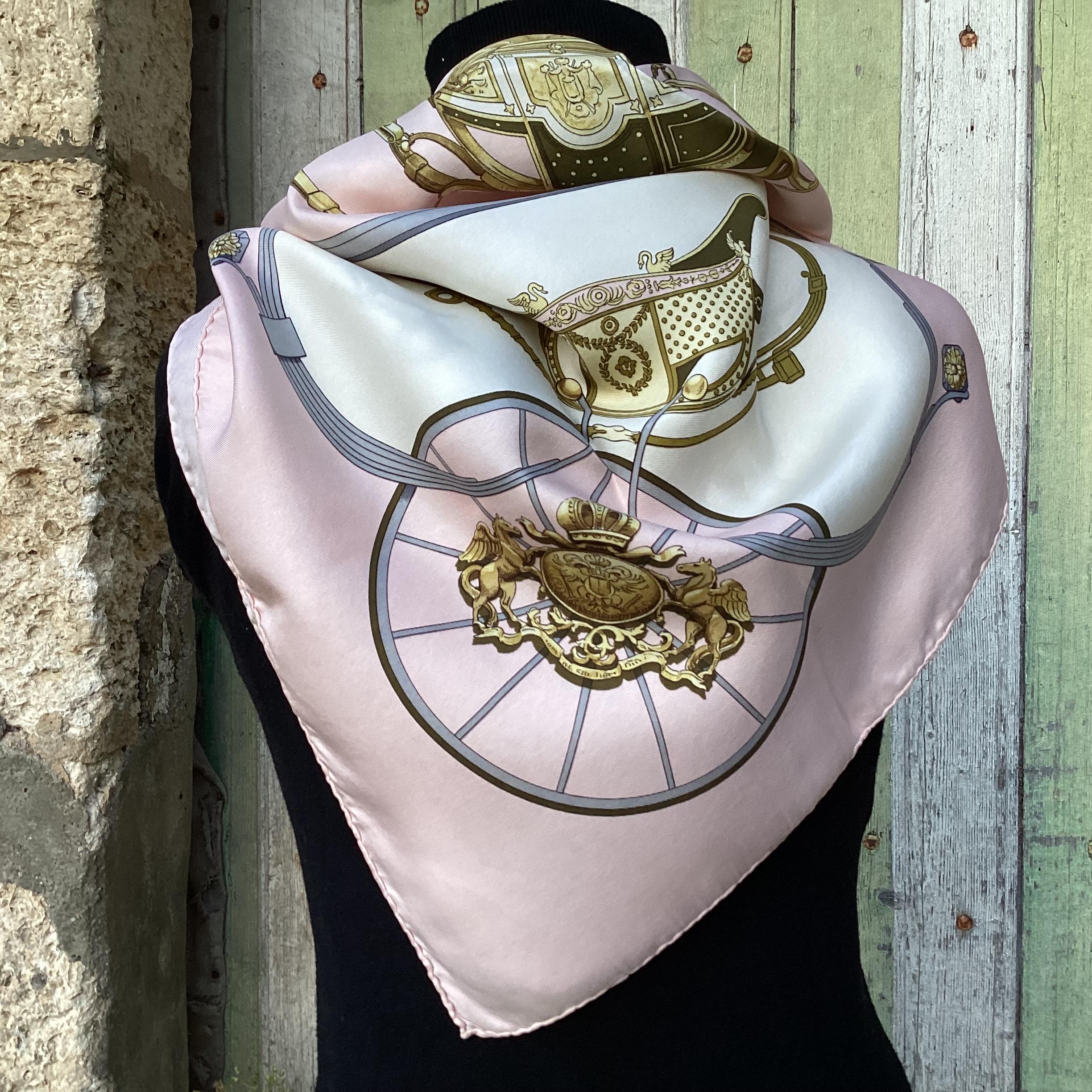 Hermès Silk Twill Scarf : 'springs' Designed by Philippe Ledoux