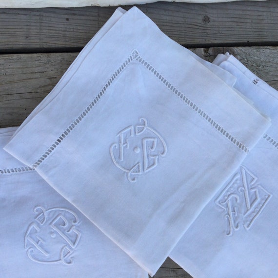French Antique Bed Linen Hand Embroidered White Work Monogram Etsy