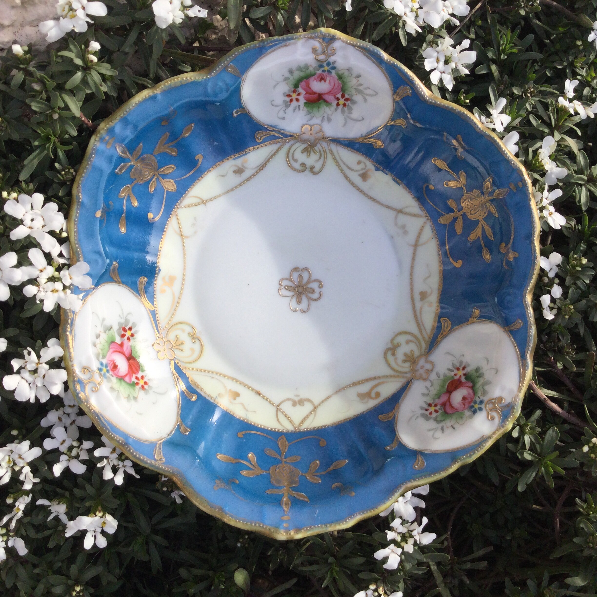 Bol Décoratif. Nippon Porcelaine Peinte à La Main. Petit Plat Vintage. Céramique Japonaise Rétro.