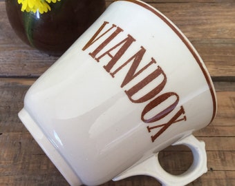 Vintage Viandox Mug, Sarreguemines Digoin French Faience, 1930s