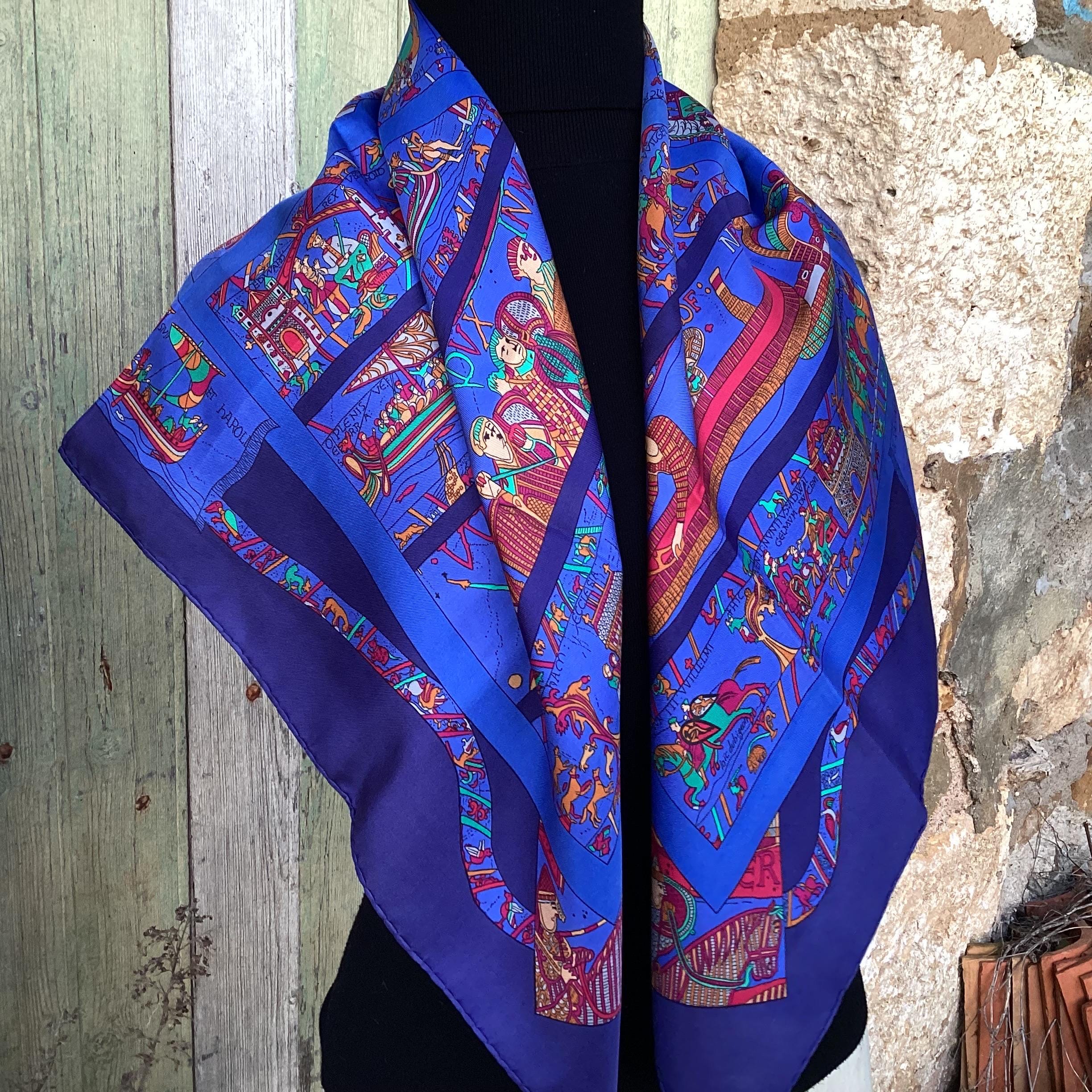 A Hermes Silk Twill Scarf, 90 X 90 Square by Loic Dubigeon - 'A La