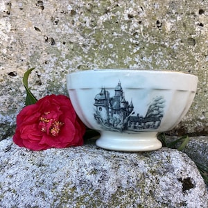 1 vintage cafe au lait bowl/a breakfast bowl/serving bowl/cafe latte bowl/French vintage faience/French country tableware
