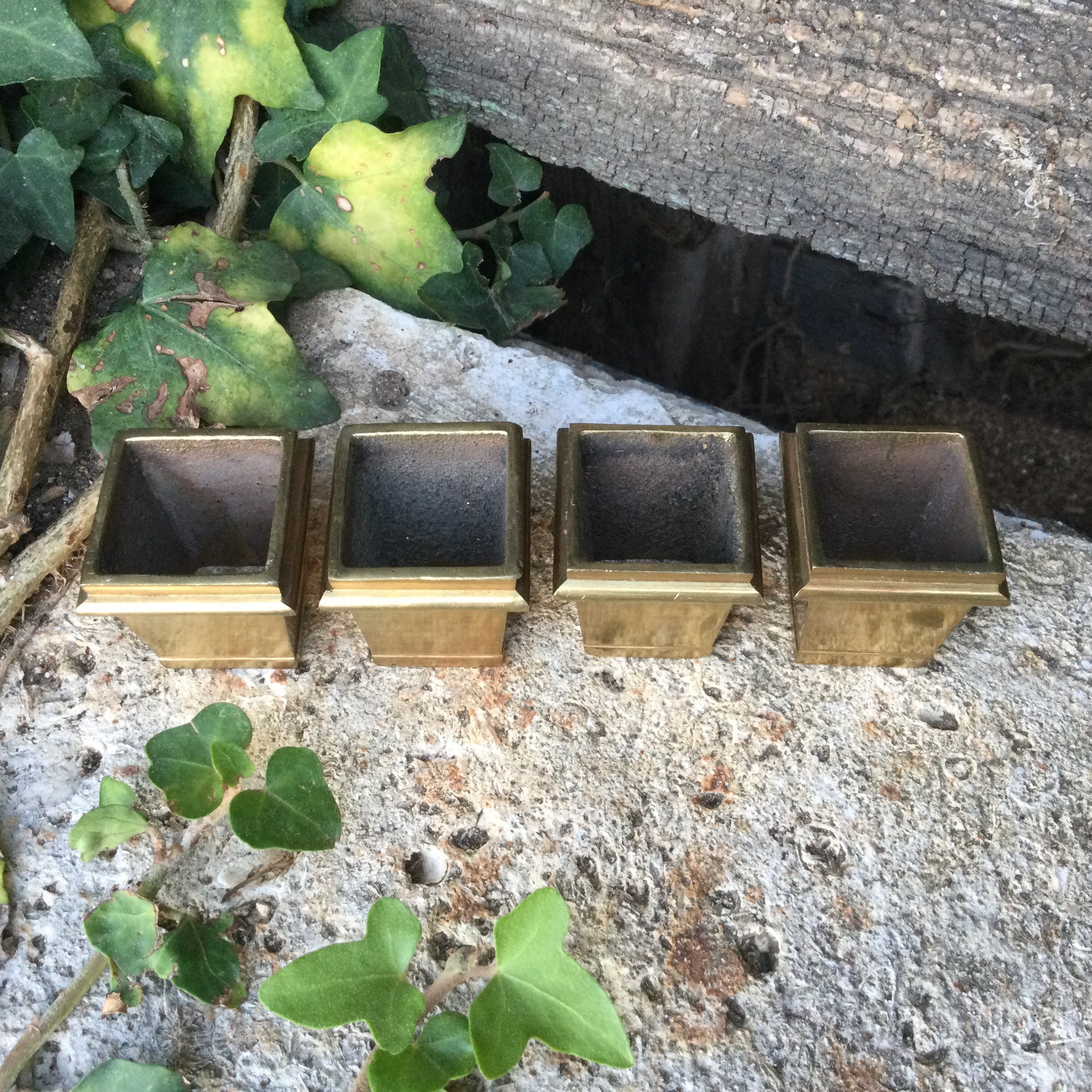 4 French Furniture Leg Sleeves/vintage Brass Leg Caps/metal Etsy