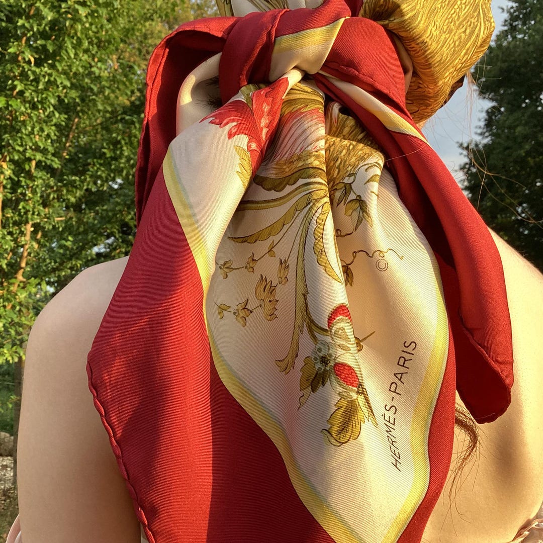 HERMES SCARF　100%SILK　MADE IN FRANC Hermès Silk Scarf Au FIL de la Soie 100% SILK | eBay