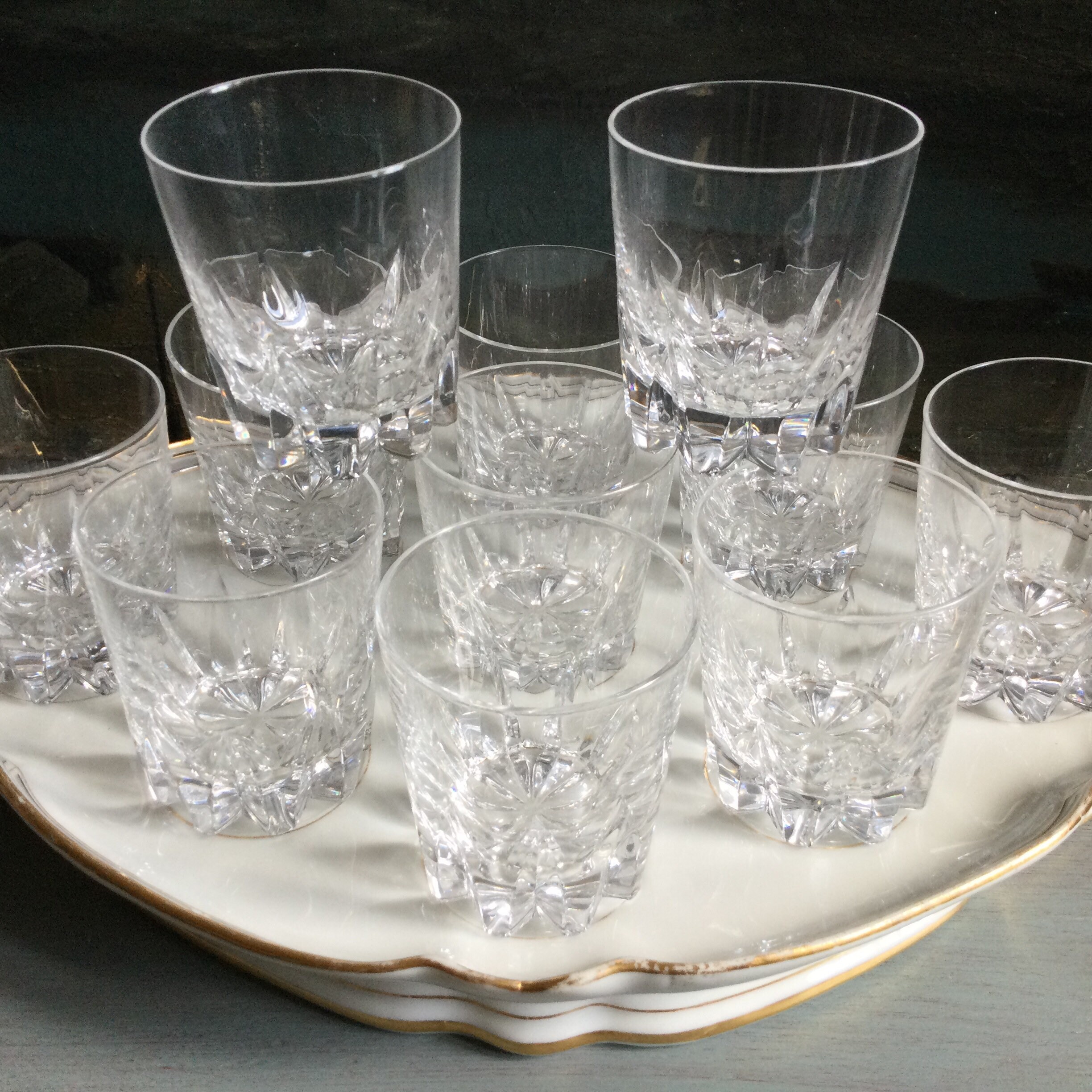 11 Verres à Whisky Lourd Plomb Cristal Gobelets Apéritif Français Art de Recevoir Verre Cristallin