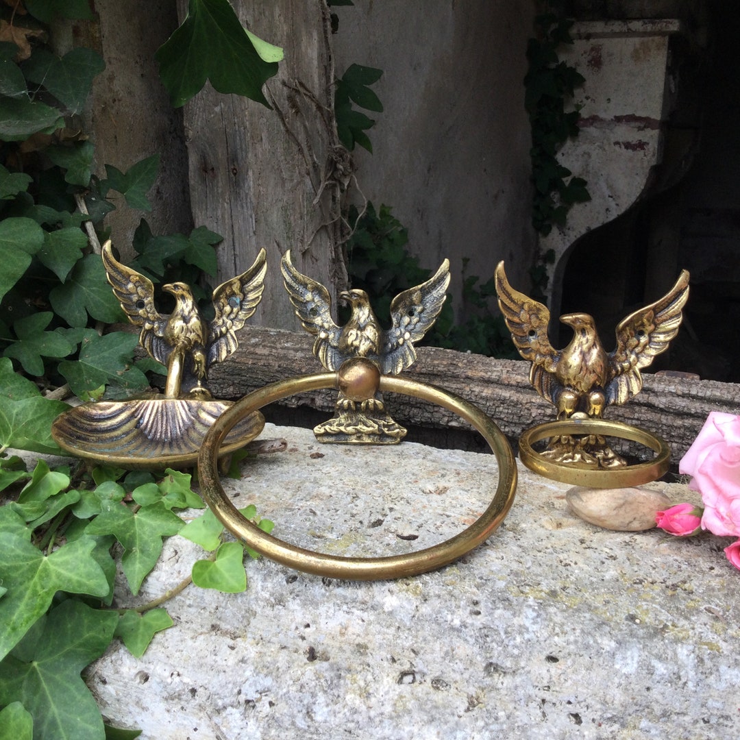 3 Piece Bathroom Accessories/english Vintage Bronze Set/soap Dish Towel ...