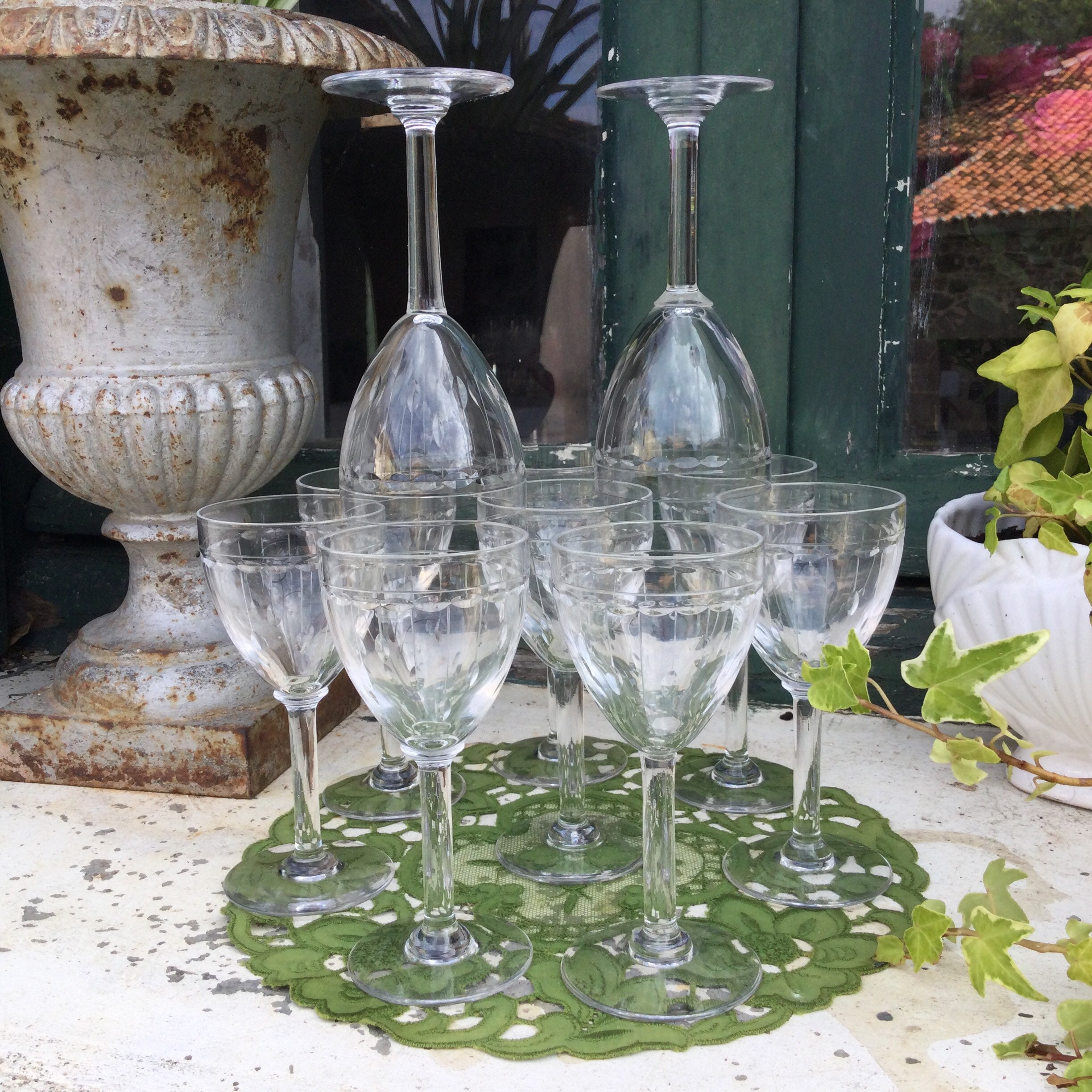 9 verre Coupé art Déco