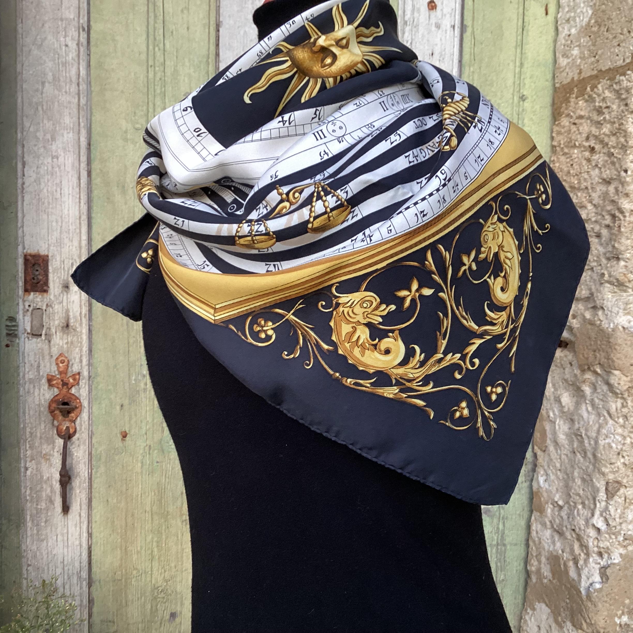 Hermès Silk Twill Scarf: Dies Et Hore Astrology, Designed by