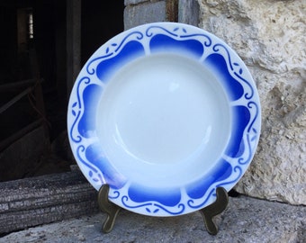 Vintage Blue Dragon Rice Eye Porcelain Bowl, Chinese Dishware