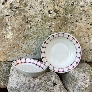 4 piece Art Deco set/1940 St. Amand wash bowl, pitcher and 2 dishes/complete bathroom set/French vintage faience/nécessaire de toilette image 8