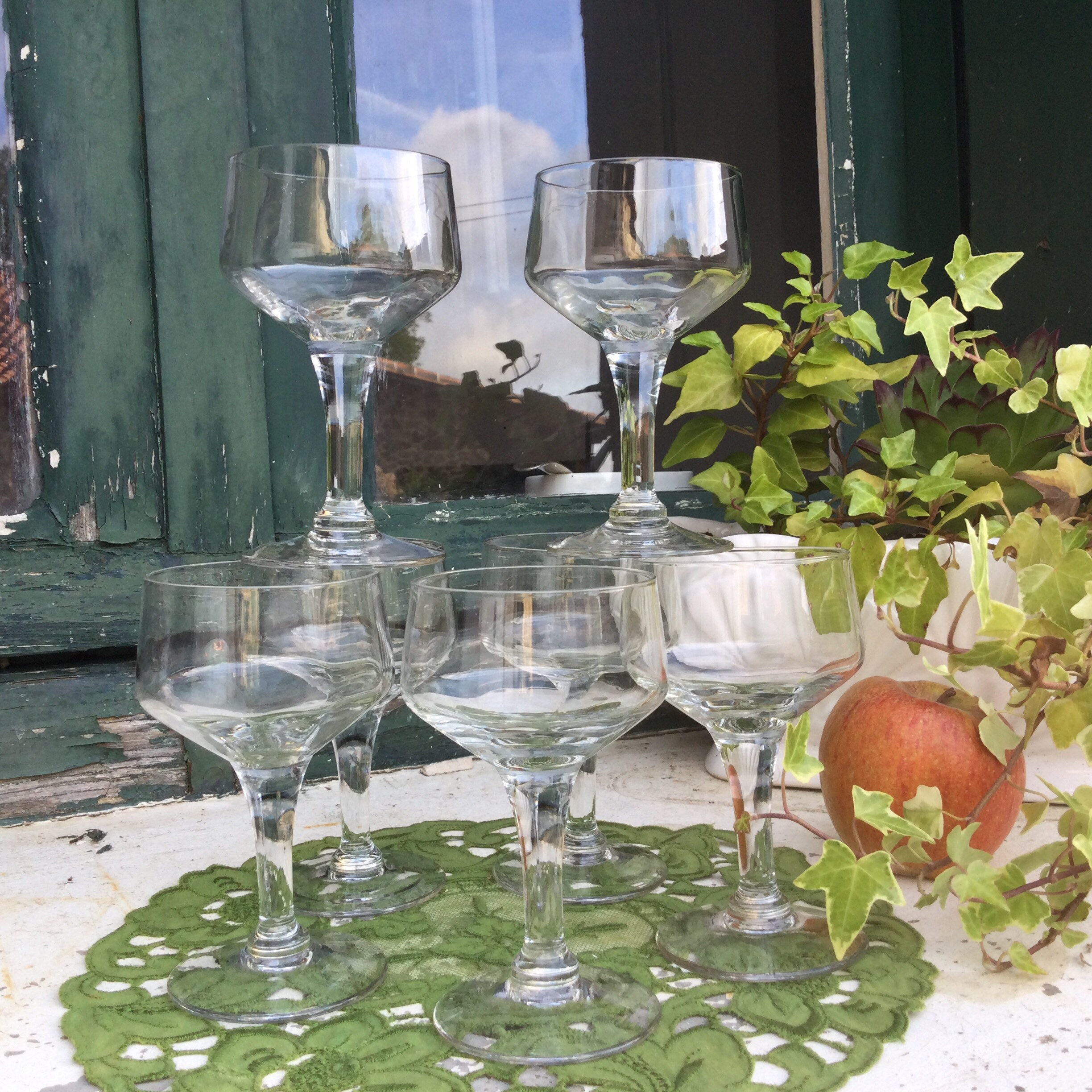 7 Verres À Vin Rétro
