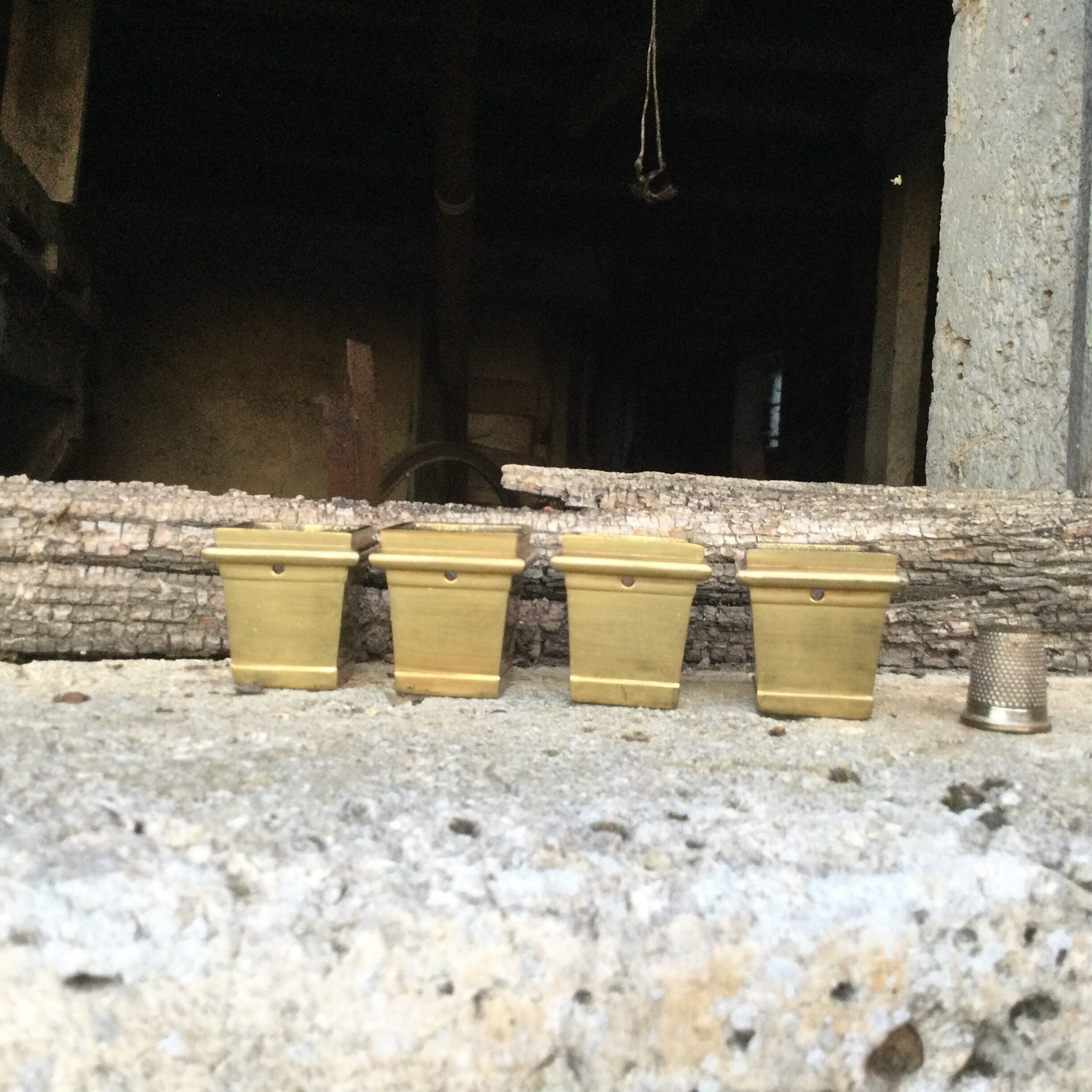 4 French Furniture Leg Sleeves/vintage Brass Leg Caps/metal Etsy