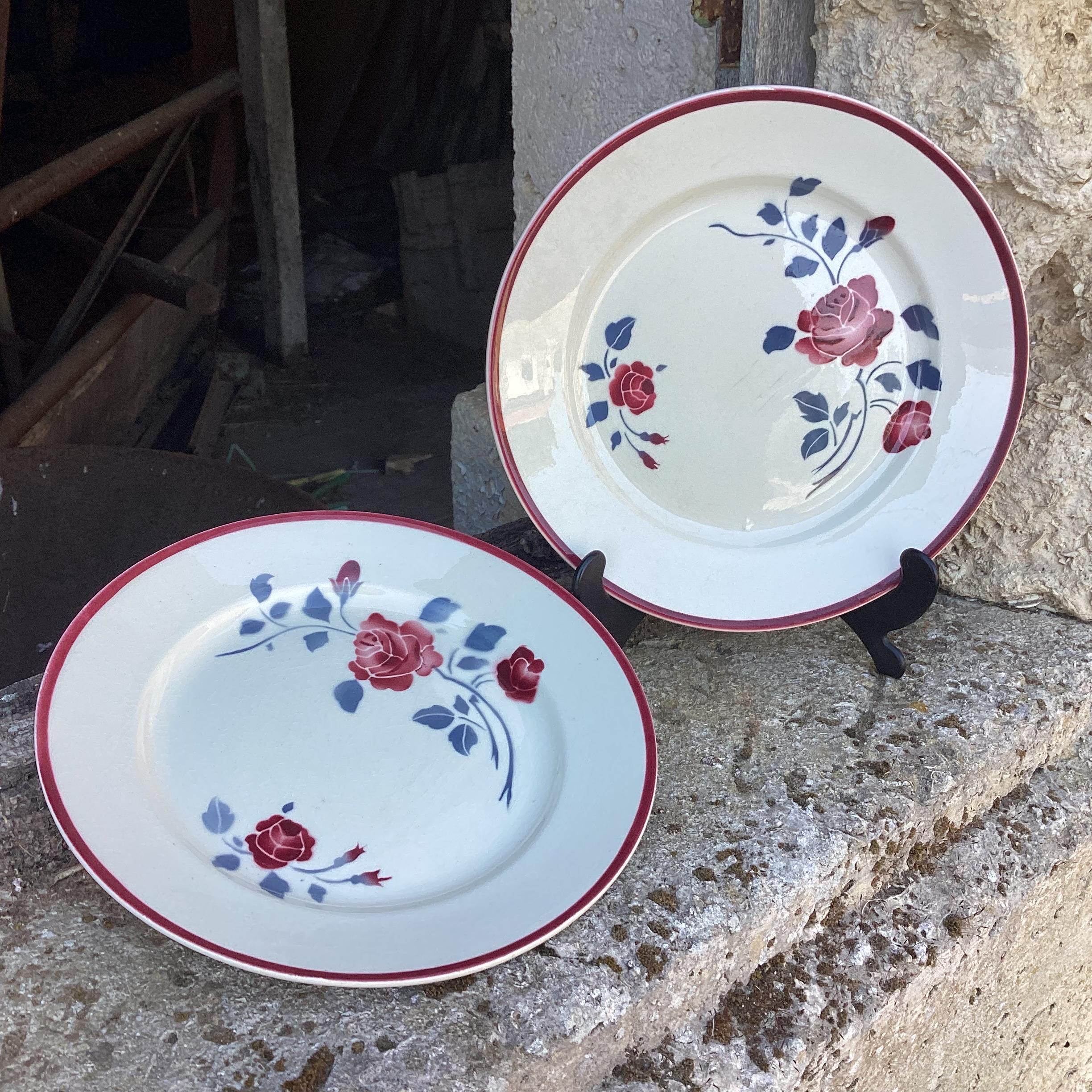 バドンヴィレー　コルベール　プレート２枚 Badonviller Porcelain - Etsy