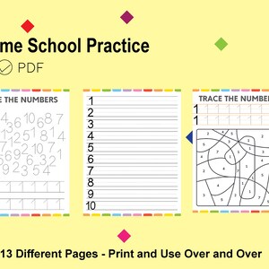 Kids Practice Printable | Instant Download | Printable Planner | Number Learning Sheet for Children
