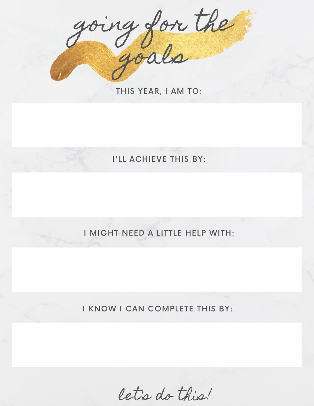 Reach Your Goals Instant Printable Page | Digital Download | Instant ...
