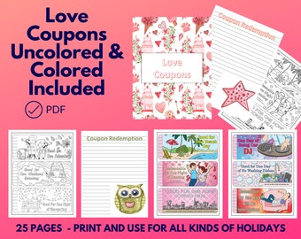 Love Coupon Book Printable | Valentine’s Day Coupons | Gift for Him | Gift for Her | February 14th | Digital Download