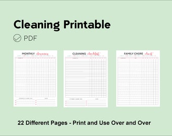 Cleaning Schedule Printable | Instant Download | Printable Planner | Monthly and Weekly Schedule and Checklist