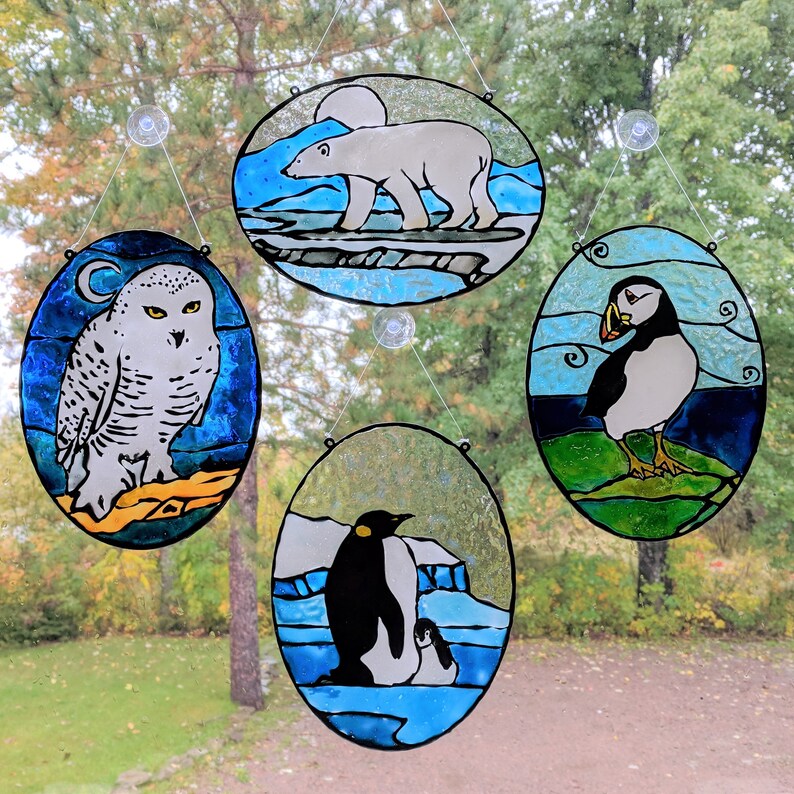 Arctic Collection DIY Faux Stained Glass Suncatcher Kit Etsy