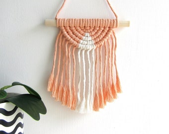 Mini suspension murale pêche en macramé, décoration bohème pour chambre d'enfant, goujon en bois de 15 cm