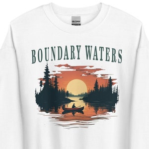Boundary Waters Vintage Sweatshirt - Retro-Stil Shirt, Camping-Natur-Wildtier-T-Shirt mit Waldbild-Grafik, Urlaubsreise-Souvenir-Geschenk
