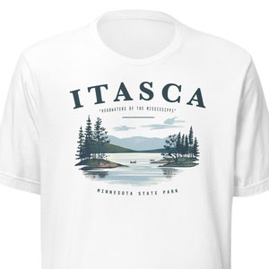 Itasca State Park Vintage Shirt - Retro Styled T-Shirt, Camping Nature Wildlife Tee with River Image Graphic, Minnesota Souvenir Gift