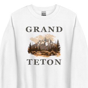 Grand Teton National Park Vintage Sweatshirt - Retro Styled Shirt, Camping Nature Wildlife T-Shirt mit Bergbild Grafik, Souvenir Geschenk