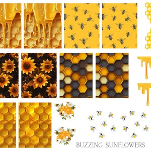 Buzzing Sunflowers Wasserschiebefolie Nagel Abziehbilder