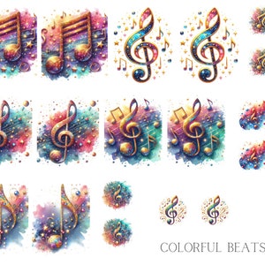 Colorful Beats Waterslide Nail Decals