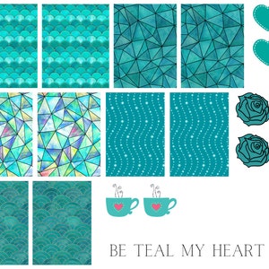 Be Teal My Heart Waterslide Nail Decals