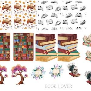 Book Lover Waterslide Nail Decals