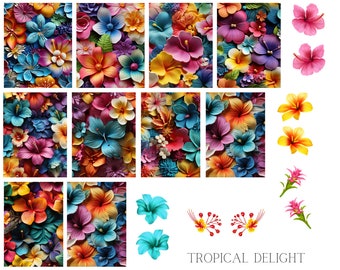 Calcomanías para uñas con diseño de tobogán acuático Tropical Delight